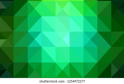 Dark Green vector polygon abstract backdrop. Colorful illustration in polygonal style with gradient. A new texture for your web site.
