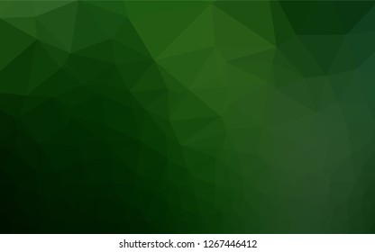 Dark Green vector polygon abstract layout. Colorful illustration in abstract style with gradient. Triangular pattern for your business design.