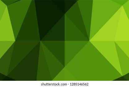 Dark Green vector polygon abstract backdrop. Creative illustration in halftone style with gradient. Brand new style for your business design.