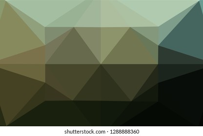 Dark Green vector polygon abstract backdrop. Modern geometrical abstract illustration with gradient. The polygonal design can be used for your web site.