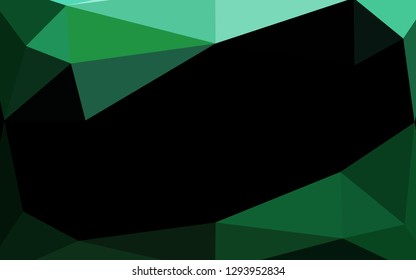 Dark Green vector polygon abstract background. Colorful illustration in abstract style with gradient. Polygonal design for your web site.