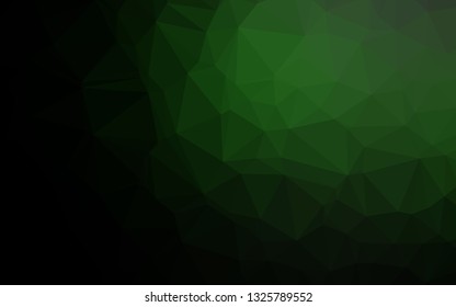 Dark Green vector polygon abstract backdrop. A vague abstract illustration with gradient. Polygonal design for your web site.