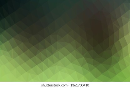 Dark Green vector polygon abstract backdrop. A vague abstract illustration with gradient. Template for a cell phone background.