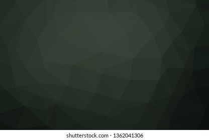 Dark Green vector polygon abstract layout. Geometric illustration in Origami style with gradient. Template for a cell phone background.