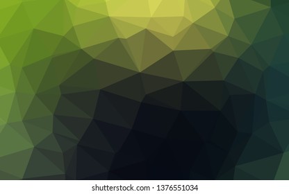 Dark Green vector polygon abstract background. Creative illustration in halftone style with gradient. Completely new design for your business.