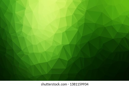 Dark Green vector polygon abstract layout. An elegant bright illustration with gradient. Template for a cell phone background.