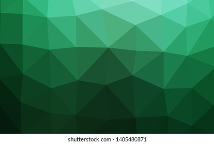Dark Green vector polygon abstract layout. Colorful illustration in Origami style with gradient.  Polygonal design for your web site.