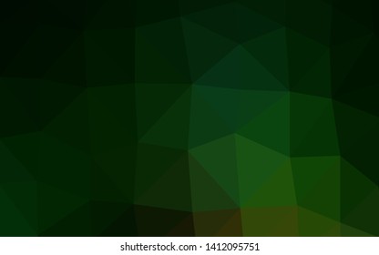 Dark Green vector polygon abstract backdrop. Modern geometrical abstract illustration with gradient. Template for your brand book.
