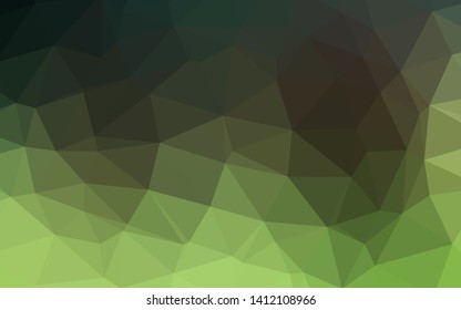 Dark Green vector polygon abstract background. Glitter abstract illustration with an elegant design. New texture for your design.