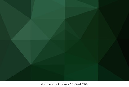 Dark Green vector polygon abstract background. An elegant bright illustration with gradient. Completely new design for your business.