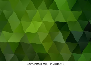 Dark Green vector polygon abstract background. Creative illustration in halftone style with triangles. Template for cell phone's backgrounds.