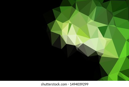 Dark Green vector polygon abstract background. Shining illustration, which consist of triangles. Polygonal design for your web site.