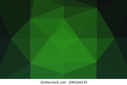 Dark Green vector polygon abstract background. Brand new colorful illustration in with gradient. The best triangular design for your business.