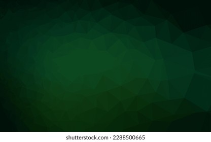 Dark Green vector polygon abstract layout. Creative illustration in halftone style with gradient. New texture for your design.