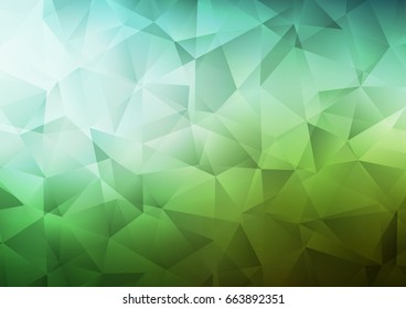 Dark Green vector polygon abstract template. Brand-new colored illustration in blurry style with gradient. The textured pattern can be used for background.