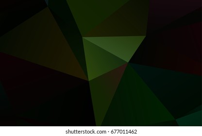 Dark Green vector polygon abstract pattern. Creative geometric illustration in Origami style with gradient. Triangular pattern for your business design.