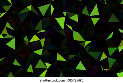 Dark Green vector polygon abstract pattern. Shining illustration, which consist of triangles. The elegant pattern can be used as part of a brand book.