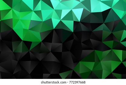 Dark Green vector polygon abstract pattern. Creative geometric illustration in Origami style with gradient. Brand-new style for your business design.