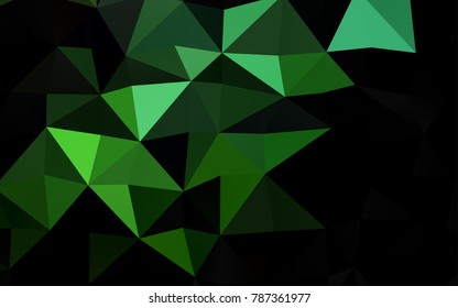 Dark Green vector polygon abstract template. Creative geometric illustration in Origami style with gradient. The textured pattern can be used for background.