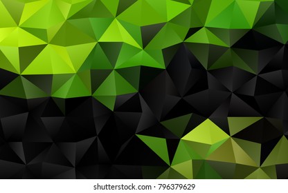 Dark Green vector polygon abstract background. Geometric illustration in Origami style with gradient.  Brand-new style for your business design.