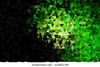 Dark Green vector polygonal background. Triangular geometric sample with gradient.  The best triangular design for your business.
