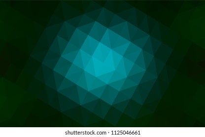 Dark Green vector polygonal background. Shining colorful illustration with triangles. Polygonal design for your web site.
