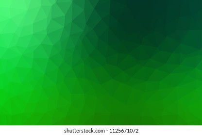 Dark Green vector polygonal background. Creative geometric illustration in Origami style with gradient. A completely new design for your leaflet.