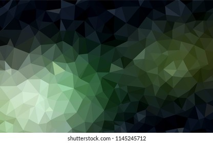 Dark Green vector polygonal background. Colorful illustration in abstract style with triangles. Completely new template for your banner.