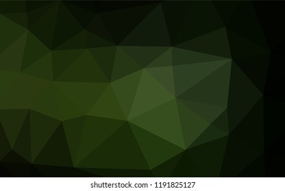 Dark Green vector polygonal background. Triangular geometric sample with gradient.  Brand new style for your business design.