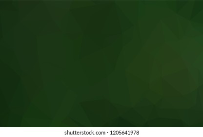 Dark Green vector polygonal background. Shining illustration, which consist of triangles. A new texture for your design.