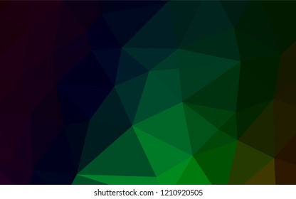 Dark Green vector polygonal background. A sample with polygonal shapes. The best triangular design for your business.