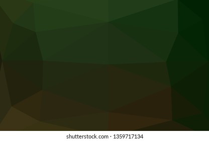Dark Green vector polygonal background. Shining illustration, which consist of triangles. Elegant pattern for a brand book.