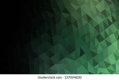 Dark Green vector polygonal background. Geometric illustration in Origami style with gradient. Brand new design for your business.