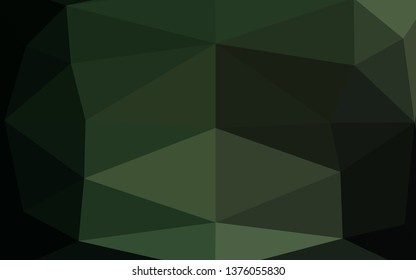 Dark Green vector polygonal background. Creative illustration in halftone style with gradient. Polygonal design for your web site.