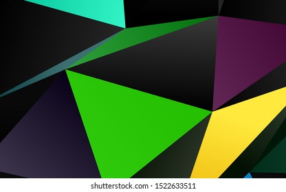 Dark Green vector polygonal background. A sample with polygonal shapes. Triangular pattern for your business design.