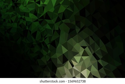 Dark Green vector polygonal background. Modern geometrical abstract illustration with gradient. Template for your brand book.