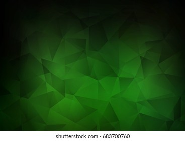 Dark Green vector polygonal background. An elegant bright illustration with gradient. Brand-new style for your business design.