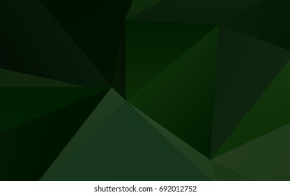 Dark Green vector polygonal background. An elegant bright illustration with gradient. The polygonal design can be used for your web site.