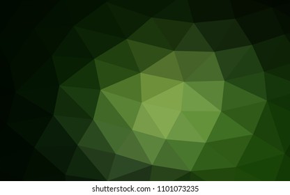 Dark Green vector polygonal polygonal. Colorful illustration in abstract style with gradient. The best triangular design for your business.