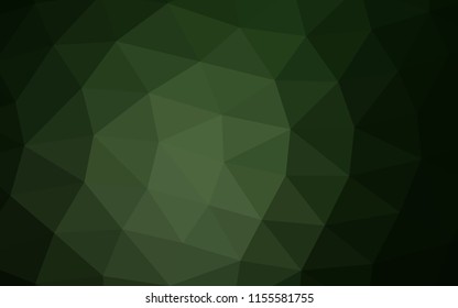 Dark Green vector polygonal polygonal. Colorful illustration in abstract style with gradient. The completely new template can be used for your brand book.