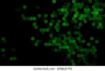 Dark Green vector polygonal illustration, which consist of hexagons. Hexagonal pattern for your business design. Geometric background in Origami style with gradient. 