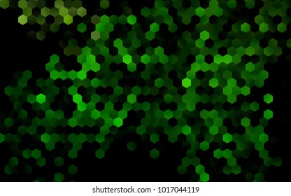 Dark Green vector polygonal illustration, which consist of hexagons. Hexagonal design for your business. Creative geometric background in Origami style with gradient