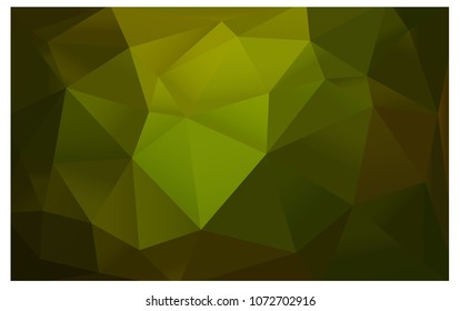Dark Green vector polygonal illustration, which consist of triangles. Triangular pattern for your business design. Geometric background in Origami style with gradient. 