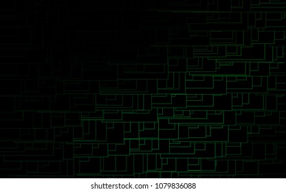 Dark Green vector polygonal illustration, which consist of rectangles. Rectangular pattern for your business design. Geometric background in Origami style with gradient. 