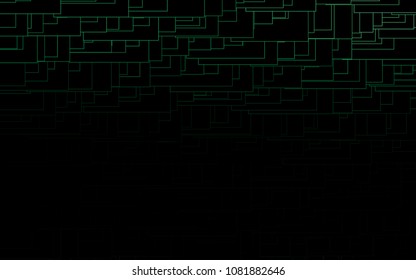 Dark Green vector polygonal illustration, which consist of rectangles. Rectangular pattern for your business design. Geometric background in Origami style with gradient. 