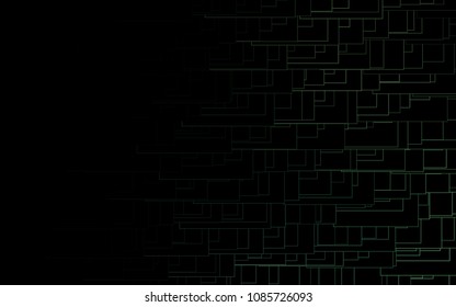 Dark Green vector polygonal illustration consisting of rectangles. Rectangular design for your business. Creative geometric background in origami style with gradient.