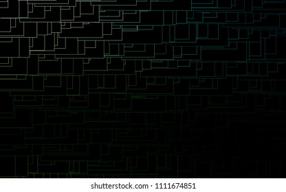 Dark Green vector polygonal illustration consisting of rectangles. Rectangular design for your business. Creative geometric background in origami style with gradient.