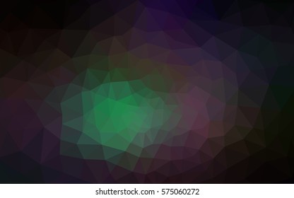Dark Green vector polygonal illustration, which consist of triangles. Triangular design for your business. Creative geometric background in Origami style with gradient