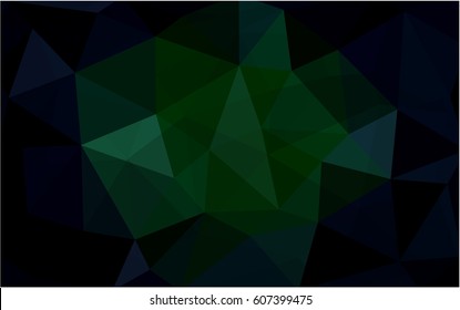 Dark Green vector polygonal illustration, which consist of triangles. Triangular pattern for your business design. Geometric background in Origami style with gradient. 