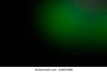 Dark Green vector polygonal illustration, which consist of hexagons. Hexagonal pattern for your business design. Geometric background in Origami style with gradient. 